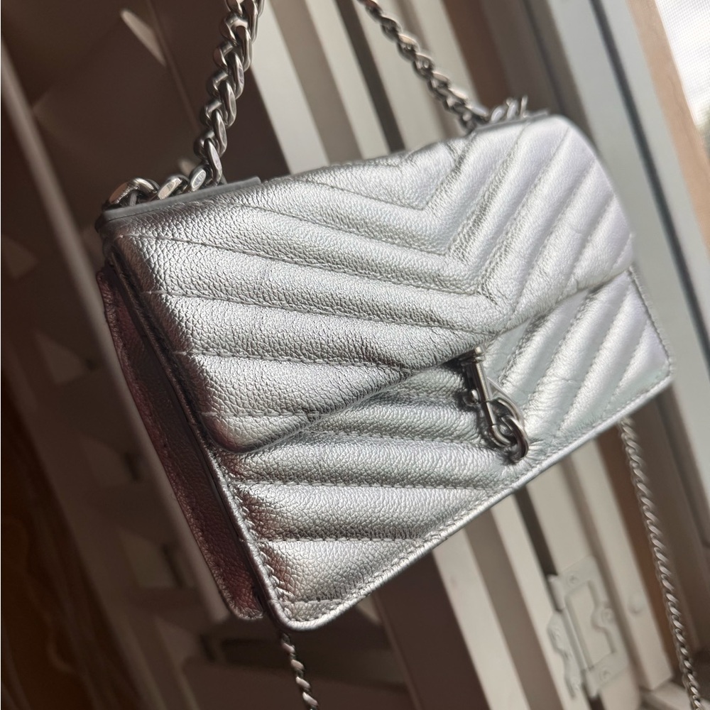 Revecca Minkoff Silver Quilted chain crossbody